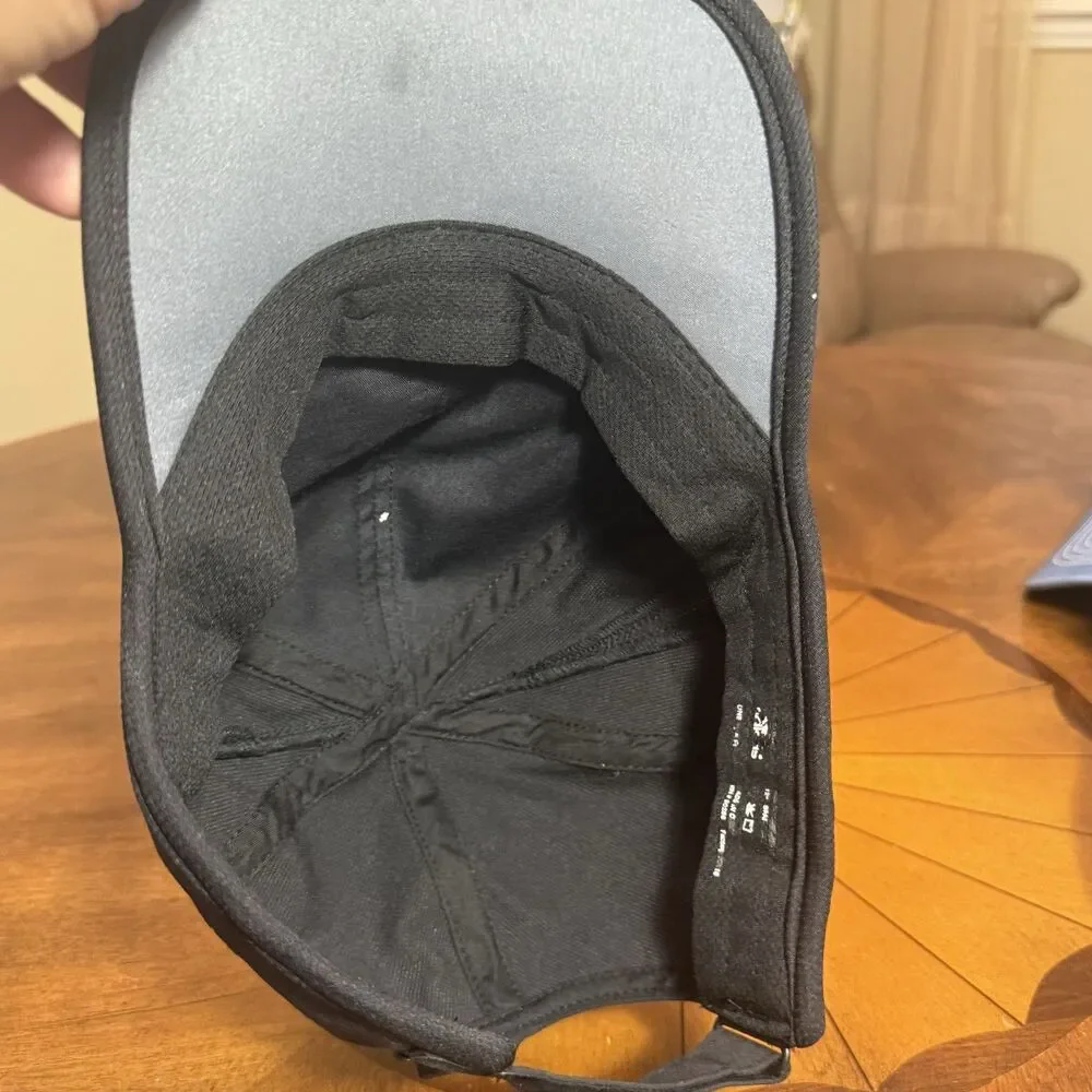 ADIDAS Adizero Climacool Black lightweight running cap hat hook&loop strap OSFA